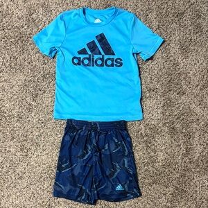Adidas Light Blue Tee and Navy Shorts Set